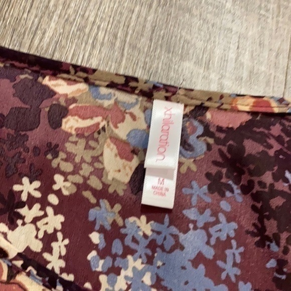 Xhiliration purple sheer floral cold shoulder boho dress size medium - Picture 6 of 9